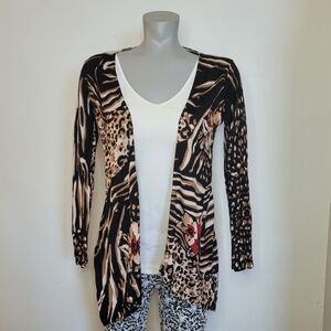 Animal Print Open Cardigan